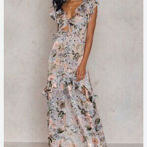 For Love & Lemons Luciana Maxi Dress in Ivory Floral